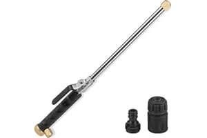 POOPLE High Pressure Power Washer Wand, Hydro Jet Nozzle for Garden Hose, Watering Sprayer Cleaning Tool, Wand Lance for Gutter Patio Car Pet Window Glass, Black
