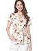 Allegra K Women's Crossover V-Neck Floral Print Self-tie Waist Wrap Peplum Top