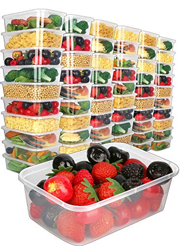 [60pk,25oz] Food Storage Containers with Lids-Food Containers Meal Prep Plastic Containers with Lids Food Prep Containers Deli Containers with Lids Freezer Containers with lids Disposable Containers - Thumbnail 7