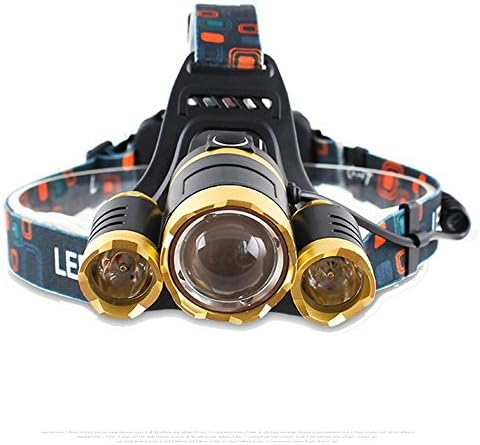 JINJI 3T6 Wick 6,000 Lumens, Rotatable Focus and Rechargeable Headlights, 4 Working Modes, Waterproof Rating IPX4, Suitable for Cycling, Hunting, Running, Camping, Mountaineering, Fishing