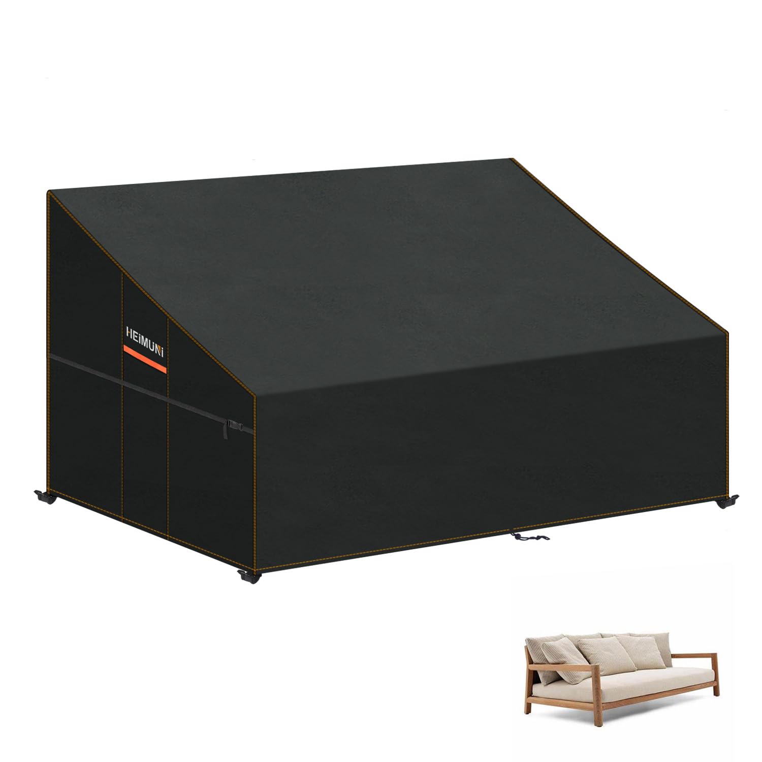 HEIMUNI Outdoor Sofa Covers Waterproof Garden Sofa Covers 2 Seater Deep Lounge Sofa Cover Garden Furniture Covers Waterproof 420D Oxford Fabric Garden Seat Cover with Air Vents (178x99x80/40cm) — image 1