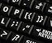 English US Large Letters Keyboard Stickers Matte Non Transparent Black Background (Upper CASE) by 4Keyboard