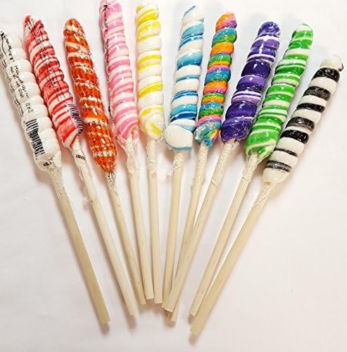 9 inch Twist Twirly Unicorn Lollipops 12 units 1oz Assorted Long Lollipops With Wooden Stick