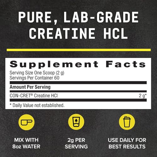 BEYOND RAW Creatine HCl Powder, Science Backed, Lab Grade, Creatine for Women & Men, Muscle Strength, Energy Production, Athletic Performance, Cognitive Support, Cellular Hydration, 60 Servings
