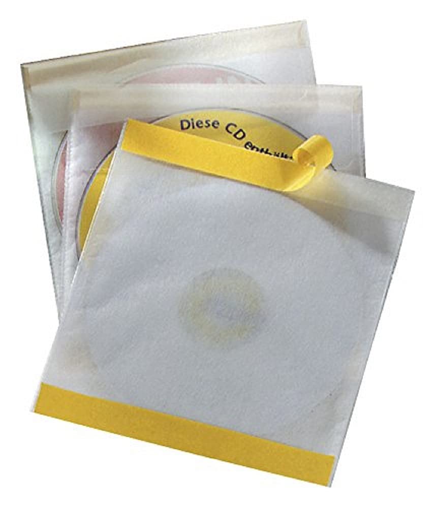 Durable CD Fix Self-Adhesive Pocket - Transparent (Pack of 10)
