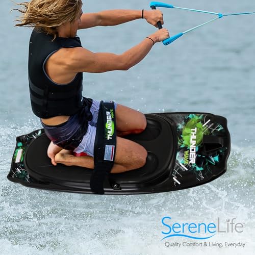 SereneLife - Rodillera Deportiva acuática con Gancho para niños y Adultos, Rodillera con Correa para navegar, Waterboard, arrodillarse, Surf de Rodilla