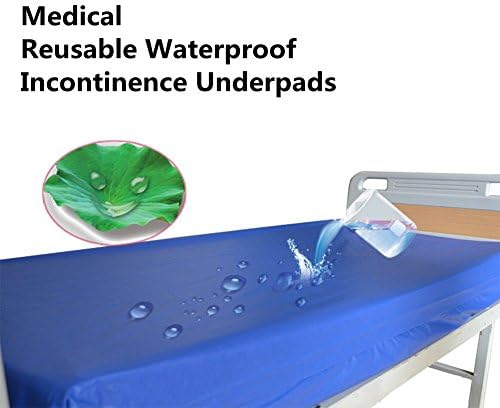 Waterproof Reusable Incontinence Underpads, Bed Pads Great for Adults - Blue,74.8"x 35.4"