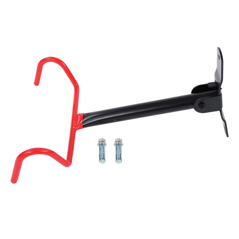 Gancio Portabici Laxzo Da Parete Salvaspazio – Fino A 3 Bici, Max 27 Kg, Acciaio Nero/Rosso