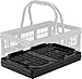 CleverMade CleverCrates 16 Liter Shopping Basket/Grocery Tote: Collapsible Storage Bin/Container, Black