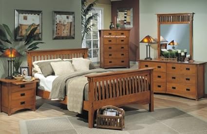 Amazon Com 5pc Mission Style Eastern King Size Bed Complete