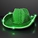 FlashingBlinkyLights Green Sequin Light Up LED Cowboy Hat