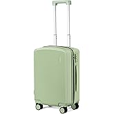 Hanke 20 Inch Hard Shell Suitcases with Spinner Wheels, Lightweight Carry On Luggage 22x14x9 Airline Approved Built-in TSA Lock, Durable Suitcase Rolling Luggage Carry-On Bag(Bamboo Green)