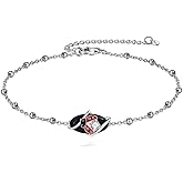 MONGAS Ladybug Bracelet 925 Sterling Silver Miraculous Ladybug Bracelet Created Black Onyx Insect lady bug Jewelry Gifts for Women