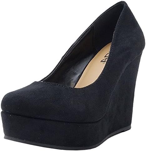 Amazon black wedge shoes Clearance
