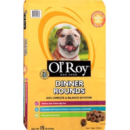 Ol' Roy Dinner Rounds Dry Dog Food + Dog Toy, 15-Pound Pack of 2