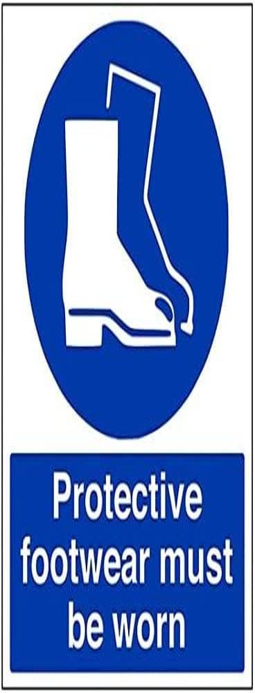V Safety Mandatory PPE - Protective Footwear Must Be Worn - 200 X 300 mm Safety Sign — image 1