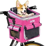 DEQIS Dog Bike Basket, Dog Bike Carrier with Mesh