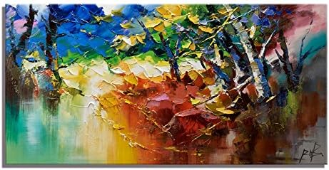 Original Modern Abstract Colorful Clouds Reed Modern Wall Art Oil Painting Picture On Canvas Poster For Home Decor Decoration 20Inch x 40 Inch