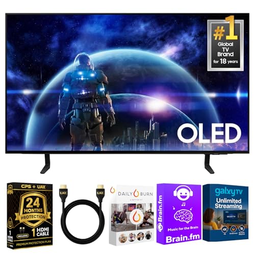 Samsung 65-Inch OLED S90D 4K UHD Smart TV Bundle with Quantum HDR+, 144Hz Gaming, Dolby Atmos, Alexa Built-in, Includes 3-Year Warranty with HDMI Cable & Streaming Apps