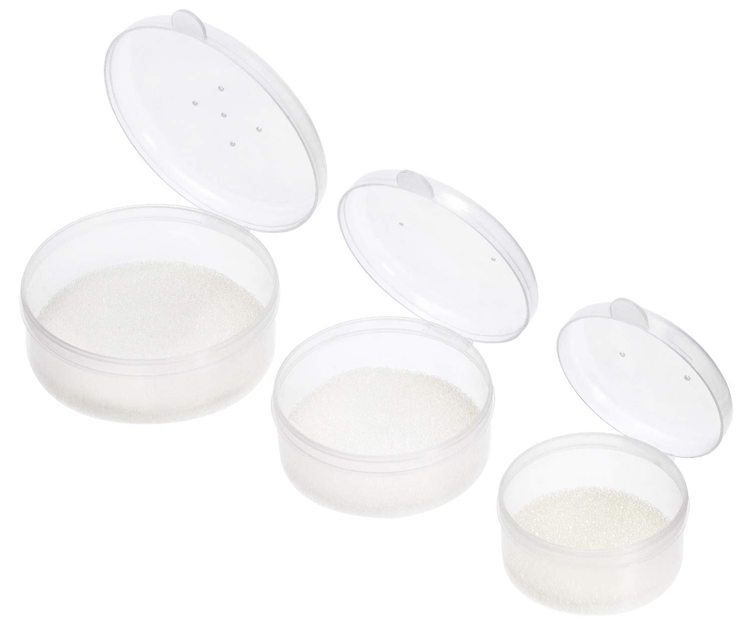 ONLYKXY 1.6 inch, 2 inch, 2.5 inch, Transparent Plastic Fishing Bait Box, Round Boxes, Fishing Lures Storage, Fishing Live Baits Container, Small Storage Case