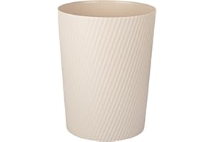 UUJOLY Small Trash Can Wastebasket Garbage Can Container Bins for Bathrooms, Laundry Room, Kitchens, Offices, Kids Rooms, Dorms (Beige)