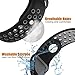 NO1seller Top Fitbit Versa Bands for Women Men Small Large, Soft Silicone Sport Strap Replacement with Ventilation Holes for Fitbit Versa Fitness Smart Watch (Black/Gray, Large:6.7-8.9