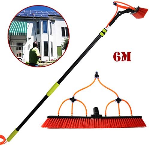 JSZMQD 3.6M-11M Carbon Fiber Telescopic Rod, Window Clean Washing Set Equipment Extension Pole Cleaning Kit for Window Cleaning, Photovoltaic Panel Cleaning, Trucks Water Brush,6m