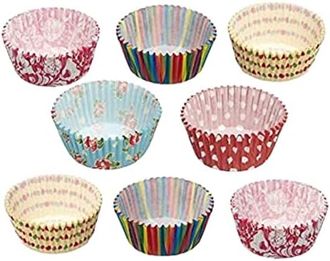 Hpk One Hundred Premium Greaseproof Paper Cake Cups Muffin Cupcake Liners, 100-Pieces, Multicolour