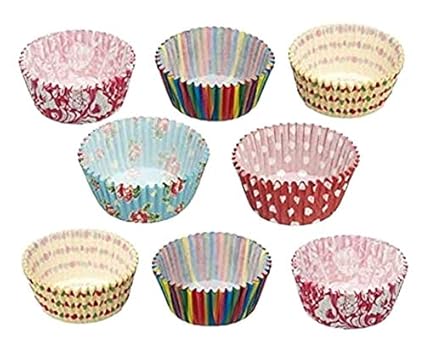 Hpk Greaseproof Paper Cake Cups Muffin Cupcake Liners, 100-Pieces, Multicolour