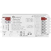 GLEDOPTO ZigBee 3.0 LED Controller Pro Plus 3 in 1 RGBCCT RGBW RGB DC 12-48V 15A Max PWM Dimming LED Strip Light APP Control Work with Hub Bridge Alexa Home Assistant Conbee Homey (Hub Required)