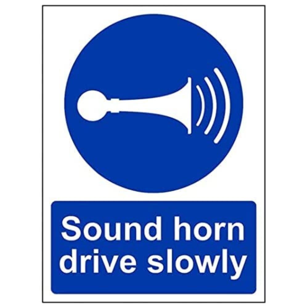 V Safety Eco Friendly Mandatory General - Sound Horn Drive Slowly - 300 X 400mm
