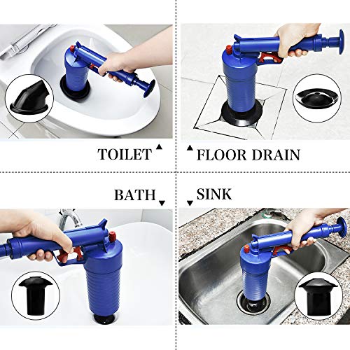 ETERNA Air Drain Blaster, Sink Plunger, Air Power Toilet Plunger,Manual Pump Cleaner,Pipe Blaster,High Pressure Plunger for Bath/Toilet/Sink/Floor Drain/Kitchen Clogged Pipe