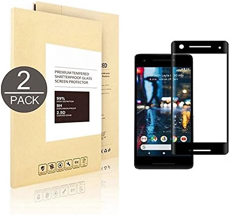 Google Pixel 2 Screen Protector, Linboll Pixel 2 Tempered Glass Screen Protector, [Case Friendly] [Bubble-Free] [Anti-Scratch] 9H Curved Glass Screen Protector for Pixel 2, Black
