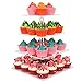 weddingwish Cupcake Stand, Acrylic Cupcake Holder, Premium 4 Tier Square Cupcake Stand for Wedding Birthday Holidays, Cady Bar Party Decoration,Clear