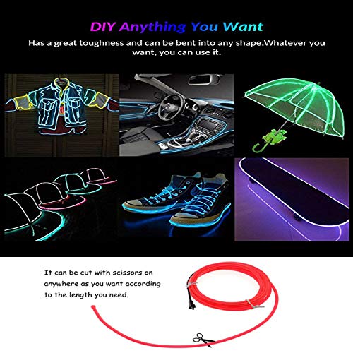 image for COVVY Lysignal 16ft Neon Glowing Strobing Electroluminescent Light Sup