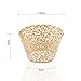 Baloray Pack of 24 Filigree Little Vine Lace Laser Cut Cupcake Wrapper Liner Baking Cup Muffin Case Trays Wedding Birthday Party Decoration (Gold)