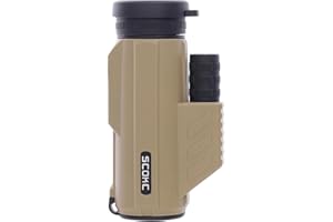 SCOKC Waterproof Monocular Telescope | Lightweight with Travel Bag, Compact, 10X Magnification, Wide Field of View for Bird Watching, Hunting, Hiking, Camping (10x32, Desert Color)
