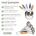 MEAL PREPSTER 10 Stainless Steel Measuring Cups & Spoons | Stackable, Engraved & Rust Proof Set With Colorful Silicone Handles | For Liquid, Dry Food, Baking, Cooking, Diet Meal Prep & Weight Watchers
