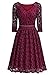 MissMay Women's Vintage Full Lace Overlay Sexy Low-Cut Big Swing Dress