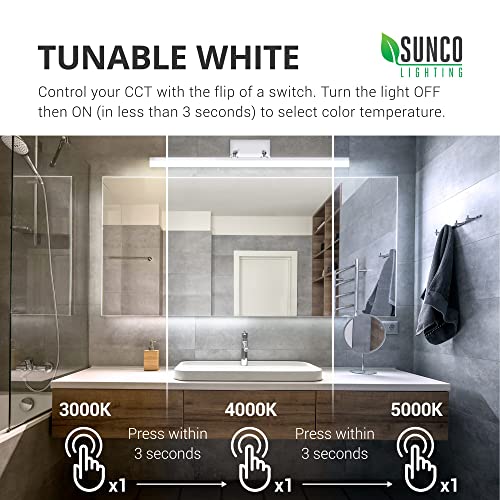 Sunco Lighting Modern Vanity Light Fixture, LED Bathroom Bar Lights
