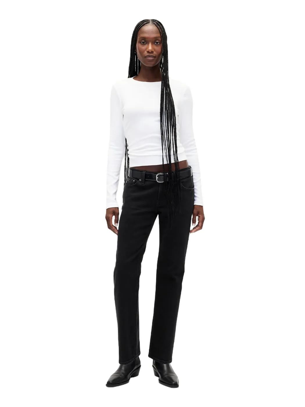 GAP Womens Low Rise Straight Fit Denim Jeans Black 1 27 Long