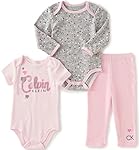 Calvin Klein Baby Girls' 3 Piece Creeper Pants Set