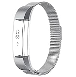 Henoda for Fitbit Alta HR Bands Metal Small Large, Replacement Milanese Strap with Magnet Lock for Fitbit Alta HR / Fitbit Alta Silver