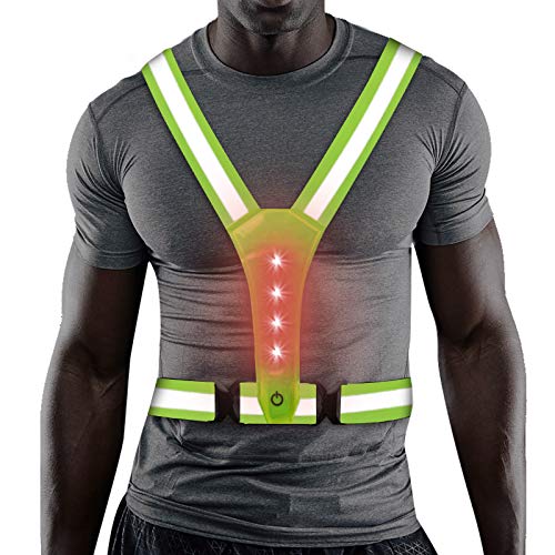LED Reflective Gear, Safety Vest with 360° High Visibility, Reflective