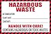 Hazardous Waste Label with Handle with Care, 4
