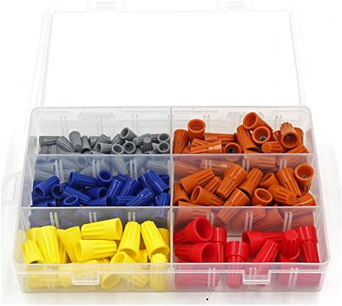 Switolelectric 158PCS Electrical Wire Connectors Screw Terminals,with Spring Insert Twist Nuts Caps Connection Assortment Set