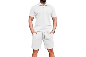 Uni Clau Mens 2 Piece Outfits Summer Polo Shirt and Shorts Set Vacation Workout Sets Muscle Casual Tracksuit