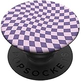 Classic Checkered Wavy Checker Checkerboard Purple Pink PopSockets Adhesive PopGrip