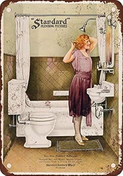 Mnut Blechschild 1922 Standard Sanitar Badezimmer Armaturen Vintage Look Reproduktion Metallschild 20 3 X 30 5 Cm Amazon De Garten