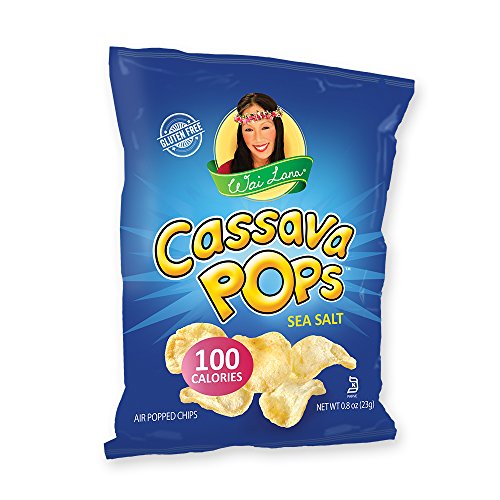 Wai Lana Cassava Pop Chips | Sea Salt, Gluten-Free, Vegan, 100 Calorie Bags, 0.8 Ounce (Pack of 24 Single Serve Chips)